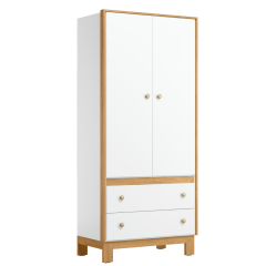 Roupeiro Qmovi Infantil Flora 2 Portas 2 Gavetas Branco