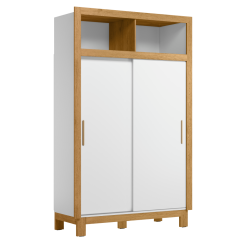 Roupeiro Qmovi  Flora 2 Portas de Correr 2 Gavetas Branco 