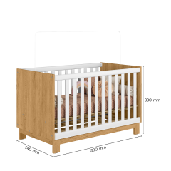 Berço Mini Cama Qmovi Encanto Slim Freijó/Branco 