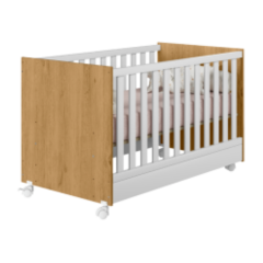 Berço Mini Cama Qmovi Doce Sonho Freijó/Branco