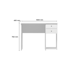 Escrivaninha Qmovi MDP 2 Gavetas Freijó/Preto