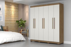 Roupeiro Josan Noronha 6 Portas 2 Gavetas Cinamomo Off White