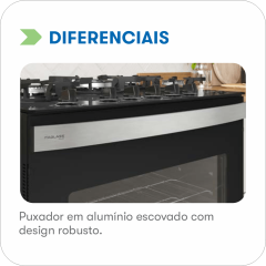 Fogão Itatiaia Itaglass Plus 5 Bocas Mesa de Vidro Automático - Branco