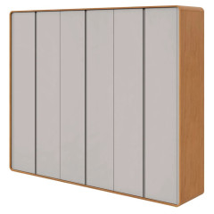 Guarda Roupa Lopas Casal 6 Portas 100% MDF Loop Amendoa Clean/Off White