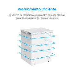 Freezer Elgin 99 Litros 1 Porta Horizontal Resfriamento 4D 220V 