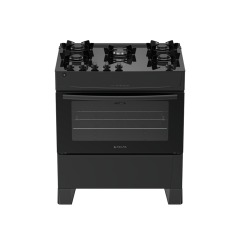 Fogão 5 Bocas Preto com Mesa de Vidro Atlas Milão Top Glass Bivolt