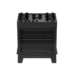 Fogão 5 Bocas Preto com Mesa de Vidro Atlas Milão Top Glass Bivolt