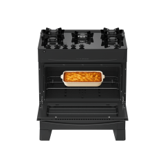 Fogão 5 Bocas Preto com Mesa de Vidro Atlas Milão Top Glass Bivolt