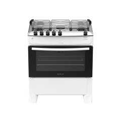 Fogão 5 Bocas Branco com Mesa Inox Atlas Milão Top Bivolt