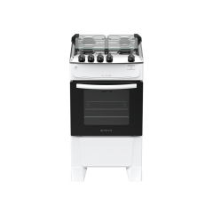 Fogão 4 Bocas Branco com Mesa Inox Atlas Milão Top Bivolt