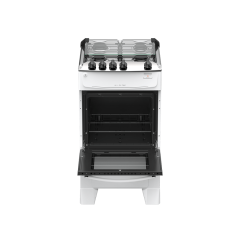 Fogão 4 Bocas Branco com Mesa Inox Atlas Milão Top Bivolt