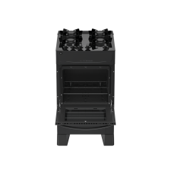 Fogão 4 Bocas Preto com Mesa de Vidro Atlas Milão Top Glass Bivolt