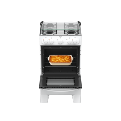 Fogão 4 Bocas Branco com Mesa Inox Atlas Milão