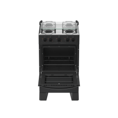 Fogão 4 Bocas Preto com Mesa Inox Atlas Milão