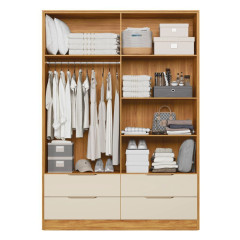 Roupeiro Demobile Domo 4 Portas 4 Gavetas Cinamomo Off White 