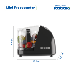 Mini Processador Preto 220V Itatiaia 350ml