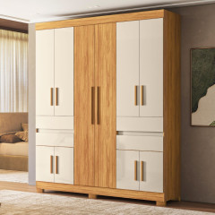 Roupeiro Demobile Vizzano 10 Portas 4 Gavetas Cinamomo/Off