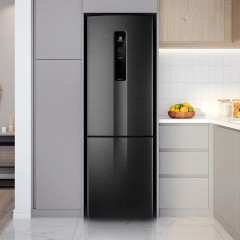 Geladeira Electrolux Frost Free Inverter 400L Efficient AutoSense e Rapid Freeze Inverse Black Inox Look (IB6B) - Bivolt