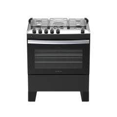 Fogão 5 Bocas Preto com Mesa Inox Atlas Milão Fast Bivolt 300002208