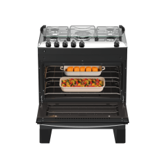 Fogão 5 Bocas Preto com Mesa Inox Atlas Milão Fast Bivolt 300002208