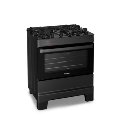 Fogão Esmaltec Ideal Top Glass 5 Bocas T5VAP Preto