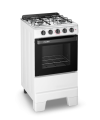 Fogão Esmaltec Ideal Pop 4 BocaS Mesa de Inox F4ISB 4120 Branco 