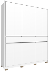 Roupeiro Avelan Havana 12 Portas 3 Gavetas Branco