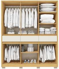 Roupeiro Avelan Havana 12 Portas 3 Gavetas Branco