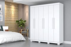 Roupeiro Josan Noronha 6 Portas 2 Gavetas Branco