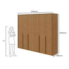 Guarda Roupa Imperatore 6 Portas 6 Gavetas Lopas Amêndoa