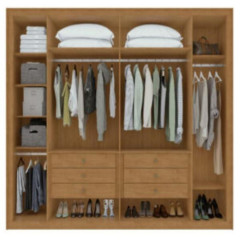 Guarda Roupa Imperatore 6 Portas 6 Gavetas Lopas Amêndoa