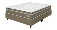 Conjunto Box Queen Plumatex Duro Spring Bege 158cm X 198cm