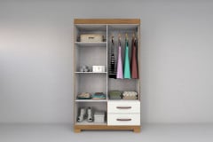 Roupeiro Josan Light Plus 4 Portas 2 Gavetas Cinamomo Off White