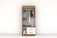 Roupeiro Light Plus 3 Ports 2 Gavetas Cinamomo Off White