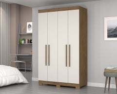 Roupeiro Noronha 4 Portas 2 Gavetas Cinamomo Off White
