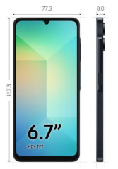 Smartphone Samsung Galaxy A06 128GB 4GB RAM Azul Escuro 6,7