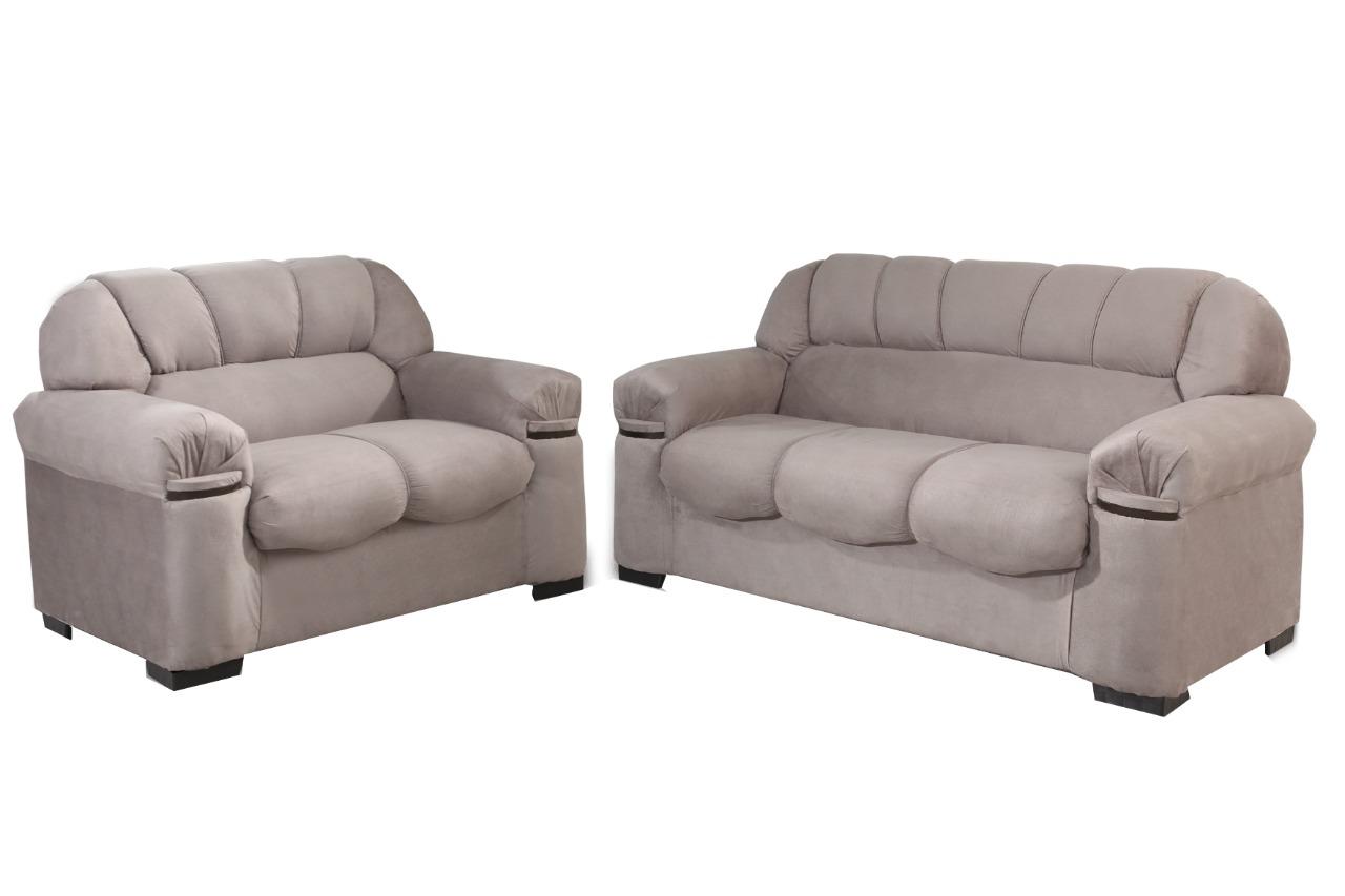 Estofados Divilux Green Ville 2/3Lugares Veludo Cinza