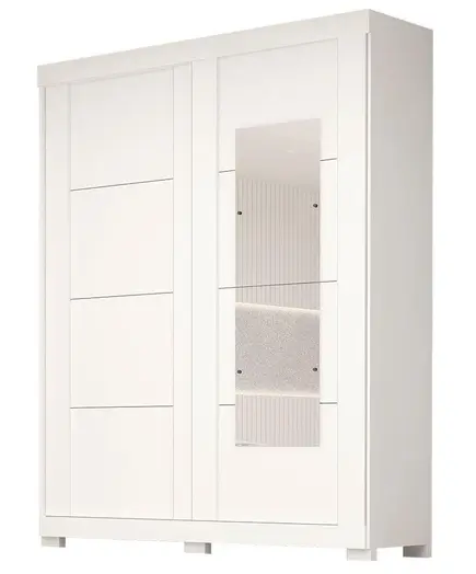 Roupeiro ACP Helena Prime 2 Portas 2 Gavetas Com Espelho Branco