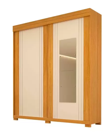 Roupeiro ACP Heloisa Prime 2 Portas 3 Gaveas Natural/Off White