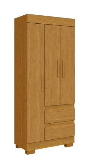 Roupeiro ACP Maya  3 Portas 2 Gavetas Cinamomo